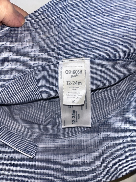 OshKosh B'gosh Navy and White Striped Velcro Bucket Hat - Picture 9 of 11